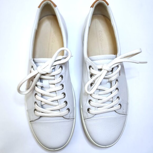 Ecco Soft 7 Sneakers Women's Size 8.5 Shoes White Leather EU39 - Picture 3 of 10